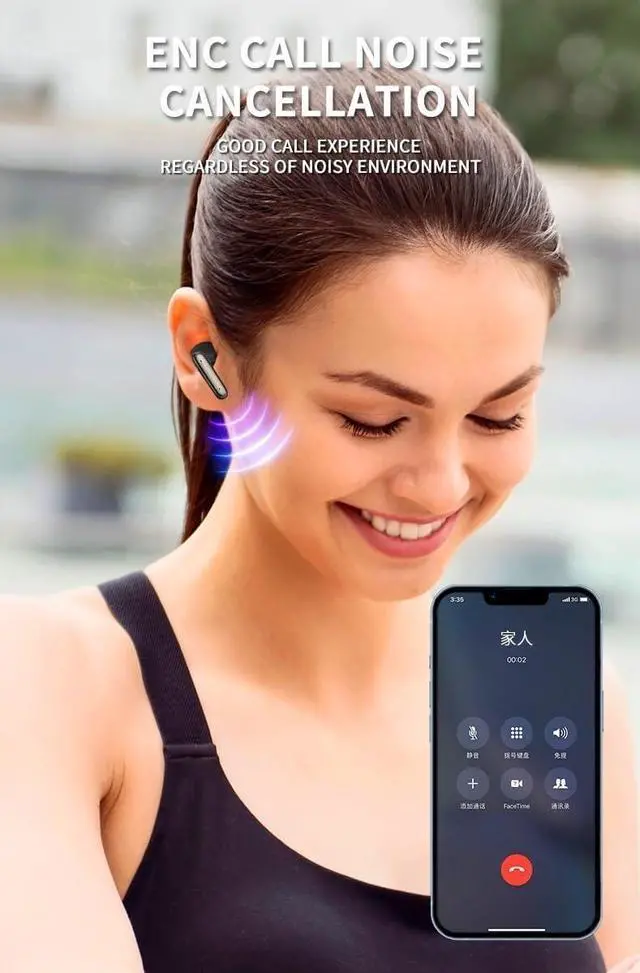 Alt view image 7 of 7 - Wireless Earbuds -Wireless Earbuds Bluetooth V5.3 Headphones,5-6 Hr Playtime Bass Stereo Sound Earphones, Sweatproof Touch Control Built in Mic in-Ear Earphones for Sport Workout Office