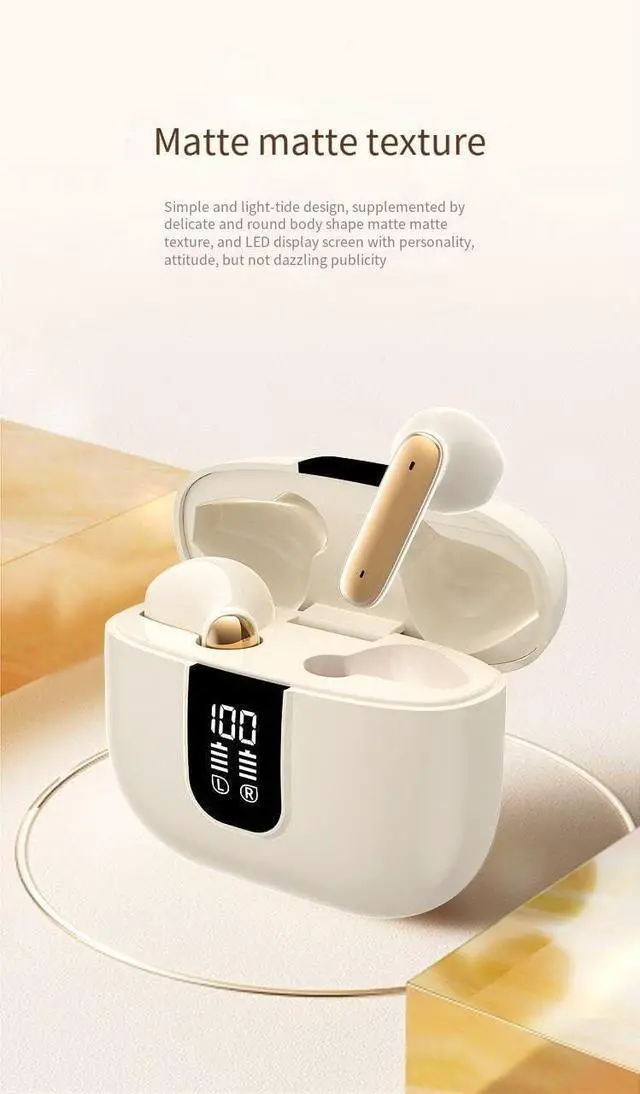 Alt view image 6 of 6 - Wireless Earbuds -Wireless Ear Buds Bluetooth 5.4 in Ear Sport Headphones Deep Bass Stereo and Noise Cancelling Bluetooth Ear Buds with LED Display,Built-in ENC Noise Cancelling Mic(White)