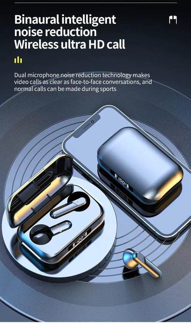 Alt view image 4 of 7 - Wireless Earbuds Bluetooth 5.3 Headphones, Ultra Long Lasting for Phone Laptop PC TV Running Workout(Black)