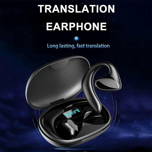 Alt view image 2 of 7 - Roostick Translator, Roostick Translator Earbuds, Ailymur V2 Translator Earbuds, Translation Earbuds Real Time, Ai Headphones Language Translation, Wireless Bluetooth Translation Earbuds-Black+White