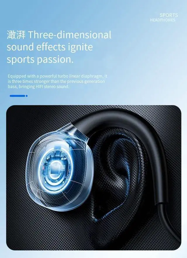 Alt view image 4 of 7 - Bone Conduction Headphones Swimming Headphones Bone Conduction Wireless Earbuds IPX8 Waterproof Headphone for Swimming Music Player Built-in32G Memory Open Ear Sports Earphone,Black