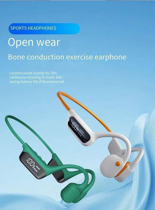 Alt view image 3 of 7 - Bone Conduction Headphones Swimming Headphones Bone Conduction Wireless Earbuds IPX8 Waterproof Headphone for Swimming Music Player Built-in32G Memory Open Ear Sports Earphone,Black