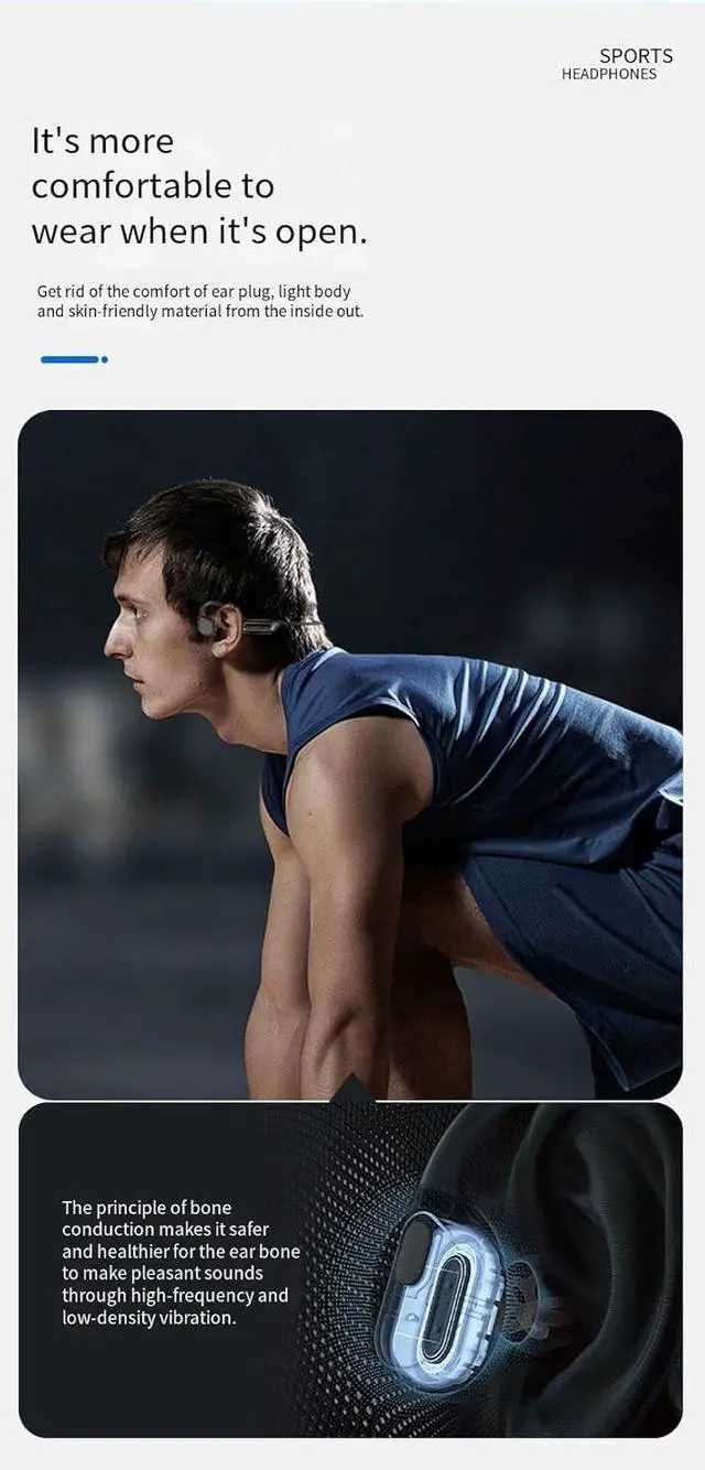 Alt view image 6 of 7 - Bone Conduction Headphones Swimming Headphones Bone Conduction Wireless Earbuds IPX8 Waterproof Headphone for Swimming Music Player Built-in32G Memory Open Ear Sports Earphone,Black