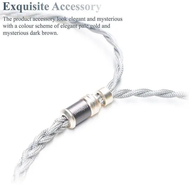 Alt view image 3 of 7 - 6N Single Crystal Silver IEM Cable for FitEar 224 MH334 MH335DW MH335ht Private 222 223 333 Aya TITAN Air2 TG223 333 334 335 EST Universal 4.4mm Balanced Earphone Upgrade Cable (4.4mm Plug)