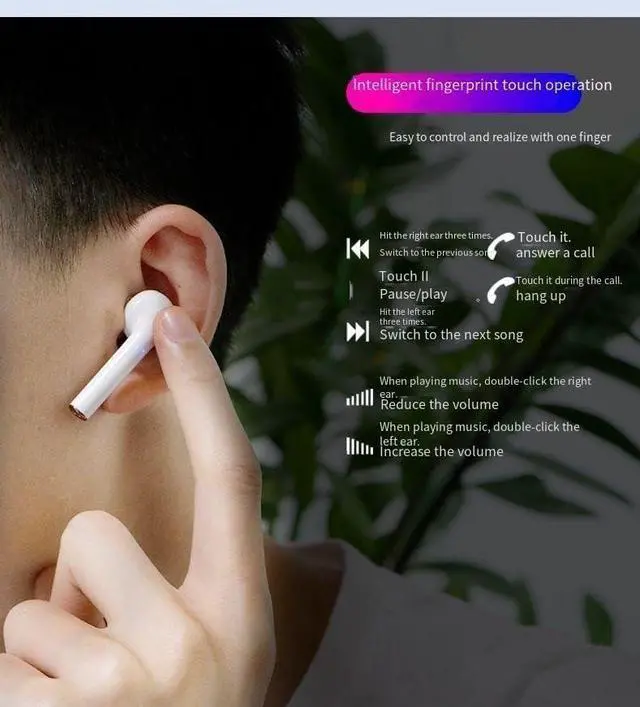 Alt view image 5 of 7 - Wireless Earbuds Bluetooth Bluetooth Sports Light-Weight Earbud with Mic for Phone Laptop PC TV Running Workout