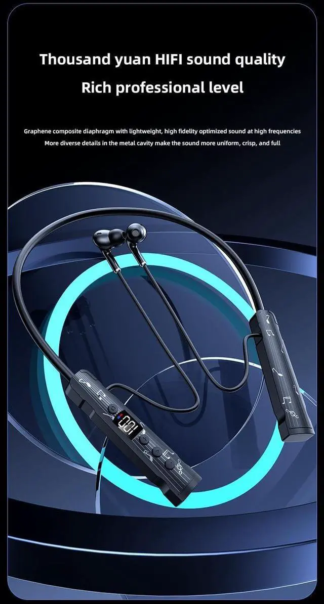 Alt view image 3 of 7 - Wireless Earbuds Neckband Bluetooth 5.4 Headphones,Pop Up Memory Card Slot & Noise Cancelling Mic,HiFi Stereo Deep Bass Earphones Single Battery Life 50H for Sports/Music/Phone Call,Pink