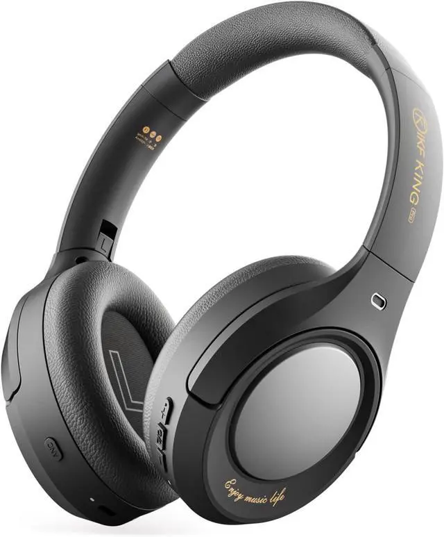 Main image of King Pro + Wireless Over-Ear Bluetooth Headphones with 48dB Active Noise Cancellation(ANC), HiFi Hi-Res Sound,Transparency Mode,125H Playback, Detachable Wireless Mic,Wired Audio (Black)