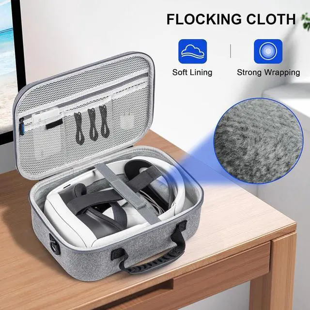 Alt view image 6 of 7 - Portable Travel Carrying Case For Quest3 Shockproof Storage Bag With Handle