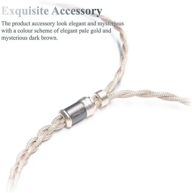 Alt view image 3 of 7 - 6N Single Crystal Copper Headphone Cable for Dan Clark Audio/MrSpeakers AEON 2 Noire ETHER C Flow AEON 2 NOIRE X ETHER 2 STEALTH EXPANSE E3 4.4mm Balanced Hi-Fi Headphone Upgrade Cable (4Pin XLR Plug)