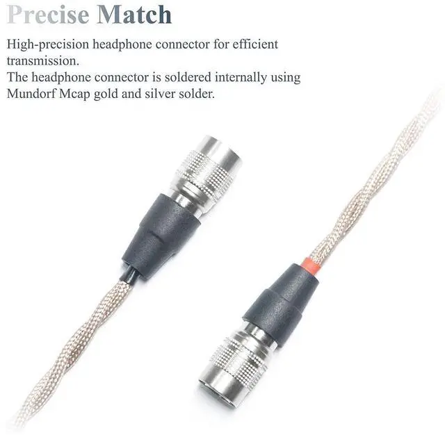 Alt view image 2 of 7 - 6N Single Crystal Copper Headphone Cable for Dan Clark Audio/MrSpeakers AEON 2 Noire ETHER C Flow AEON 2 NOIRE X ETHER 2 STEALTH EXPANSE E3 4.4mm Balanced Hi-Fi Headphone Upgrade Cable (4Pin XLR Plug)