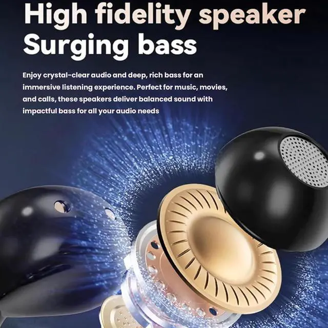 Alt view image 7 of 7 - M100 Clip on Ear Headphones with Audio-visual Future Touch Screen, Smart Touchscreen Bluetooth Earbuds, Open Ear Clip Bluetooth Headphones Wireless Earbuds for Music & Phone Calls (Black+Purple)