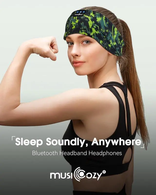 Alt view image 6 of 7 - MUSICOZY Sleep Headphones Bluetooth 5.4 Headband, Sports Wireless Earphones Sweat Resistant Earbuds Sleeping Headphone with Ultra-Thin HD Stereo Speaker for Workout Running Cool Gadgets Unique Gifts