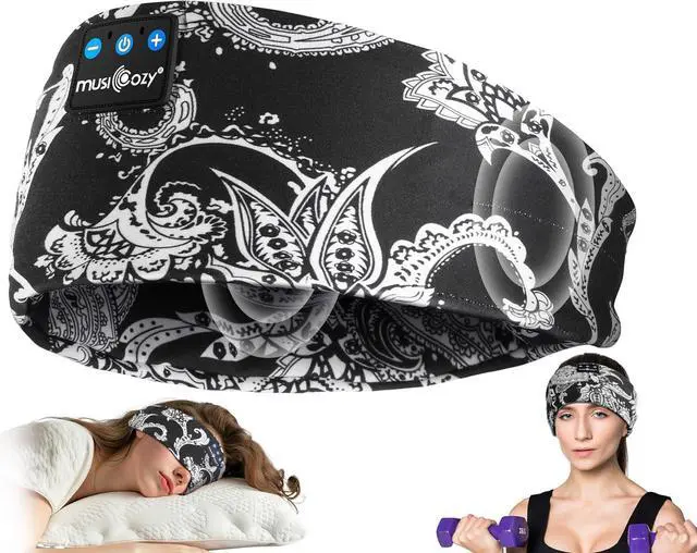 Alt view image 2 of 7 - MUSICOZY Sleep Headphones Bluetooth 5.4 Headband, Sports Wireless Earphones Sweat Resistant Earbuds Sleeping Headphone with Ultra-Thin HD Stereo Speaker for Workout Running Cool Gadgets Unique Gifts