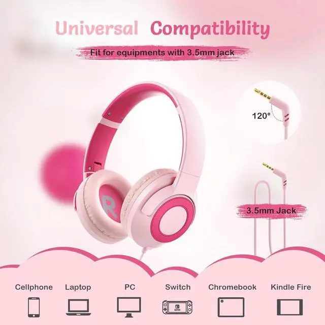 Alt view image 7 of 7 - (Kids Bluetooth Noise Cancelling Headphones & (Kids Headphones Wired) Bundles-Comfortable Fit, Stereo Sound, Foldable, Adjustable Headband,for iPad Tablet Home School Travel