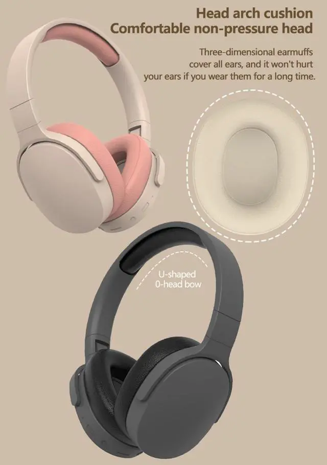 Alt view image 6 of 7 - Bluetooth Headset, Lightweight and Foldable, Stereo with Microphone, Low Latency, Bluetooth 5.3 Headset for Travelling/Telephone/PC -Blue