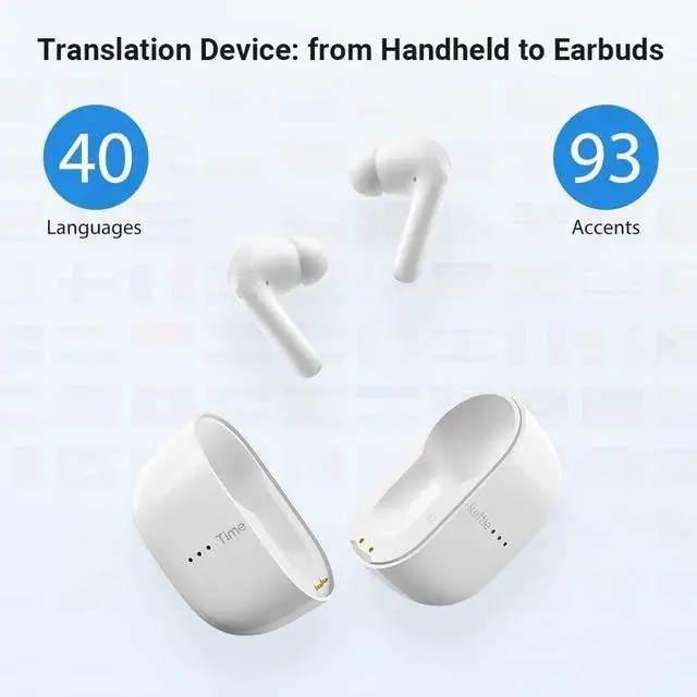 Alt view image 2 of 7 - Timekettle M3 Language Translator Earbuds, Two-Way Translator Device with APP for 40 Languages Online, Voice Translator for Exploring Expat Life Freely, Compatible with iOS, Android (Online Version)
