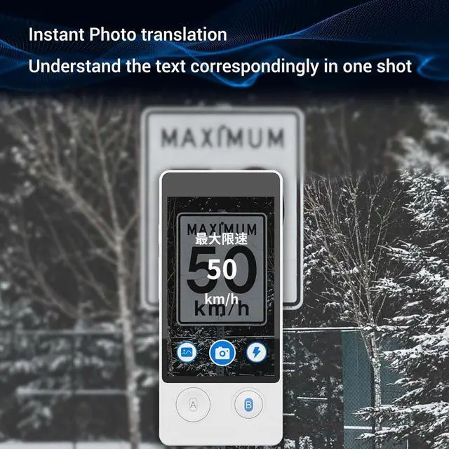 Alt view image 4 of 6 - Wooask Offline Translator Device W12 144 Languages 98% Accuracy 0.5s Instant Translation Ideal for Travel, Business, and Global Communication(with Lanyard and Protective Case) (White)