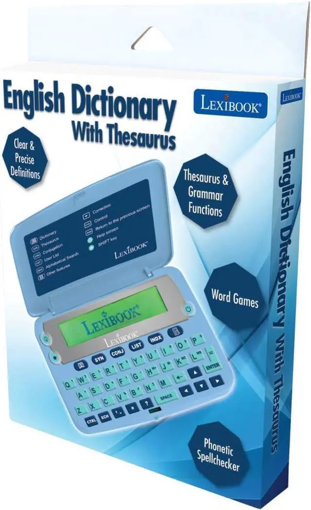 Alt view image 5 of 6 - LEXiBOOK D650EN The English Dictionary, Definitions, Thesaurus, Grammar, Phonetic Spellchecker, with Battery, Blue/Grey