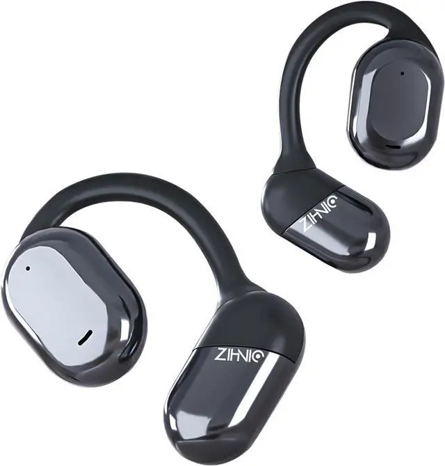 Main image of ZIHNIC S05A Wireless 3-Mode Translation Earphones - Real-Time Language Translation, 135 Languages Included, Comfortable Ear Hooks, IPX5 Waterproof, Compatible with Phone, Android Phone-Black