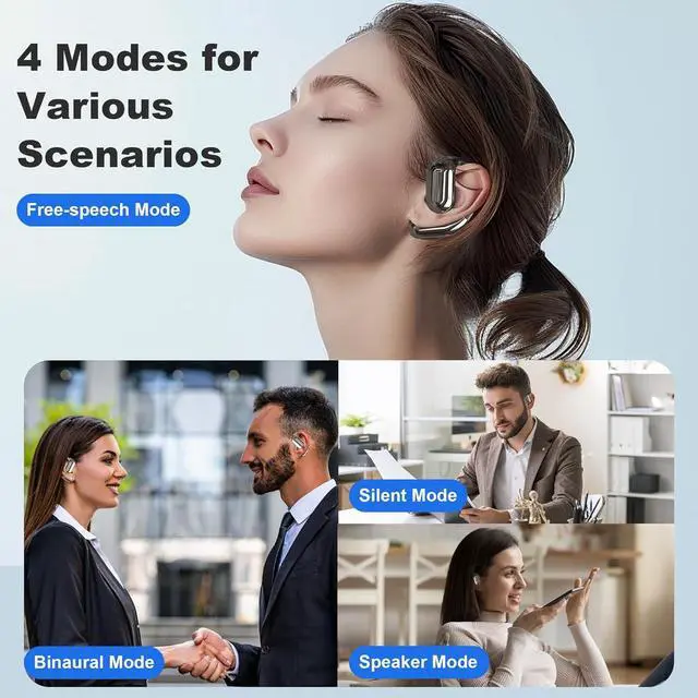 Alt view image 4 of 7 - AI Real-Time Translation Earbuds, Wireless Bluetooth Earbuds with 144 Languages, Two-Way Translator Earbuds, Noise Cancelling, with LCD Touch Screen for Pad Tablet Laptop Android/iOS Phones, Gray