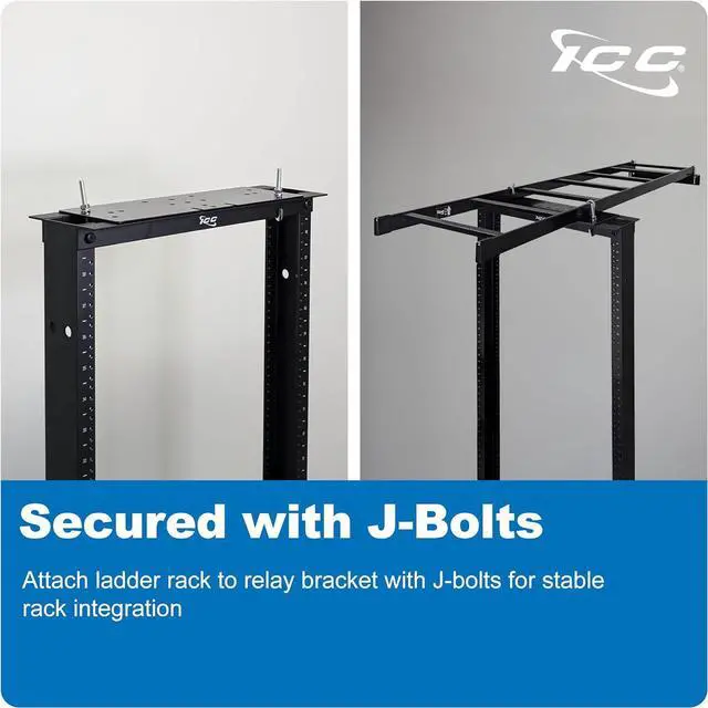 Alt view image 5 of 7 - Ladder Rack 5-Foot Cable Runway Network Rack-to-Wall Mount Kit  Includes 5' Ladder Rack, Mounting Brackets & Hardware, Made in USA