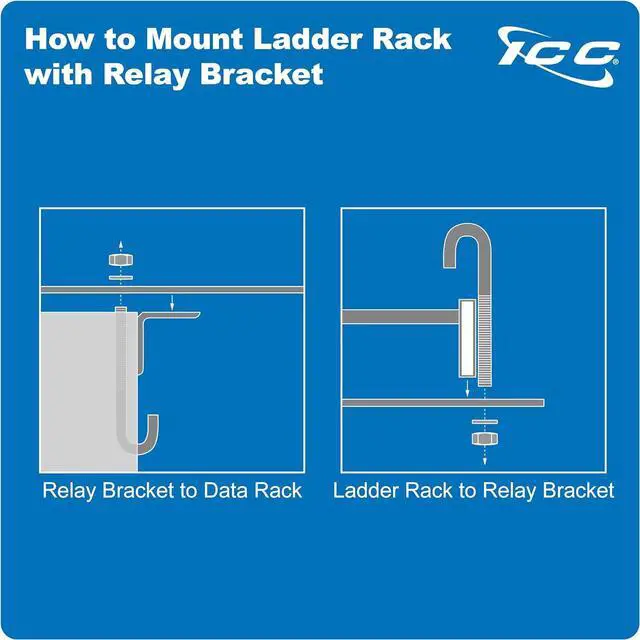 Alt view image 6 of 7 - Ladder Rack 5-Foot Cable Runway Network Rack-to-Wall Mount Kit  Includes 5' Ladder Rack, Mounting Brackets & Hardware, Made in USA