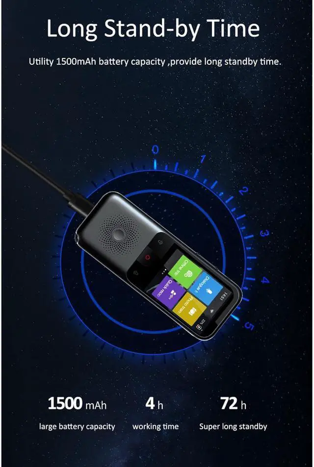 Alt view image 4 of 7 - Docooler Portable Language Translator Device, Voice Interpreter with 134 Languages Voice, Translating 10 Offline Translation Recording Photo Translation for Travel Business Study Use