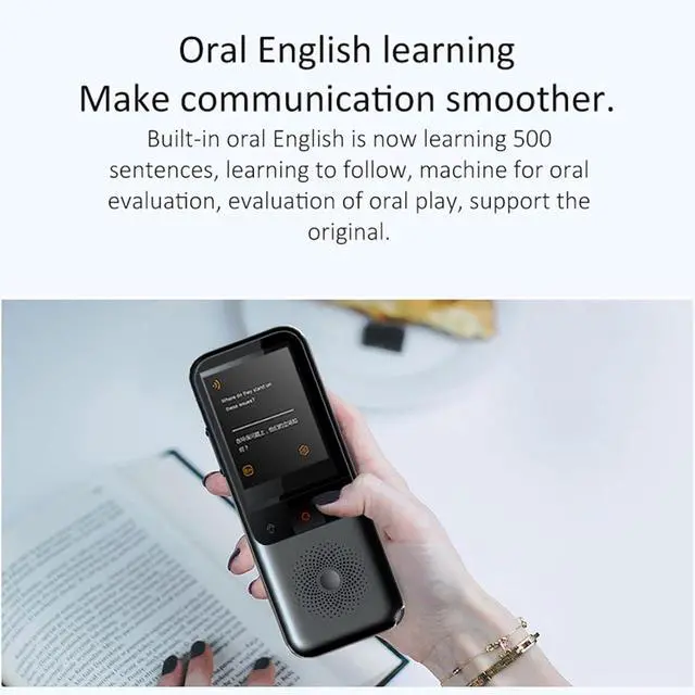 Alt view image 7 of 7 - Docooler Portable Language Translator Device, Voice Interpreter with 134 Languages Voice, Translating 10 Offline Translation Recording Photo Translation for Travel Business Study Use
