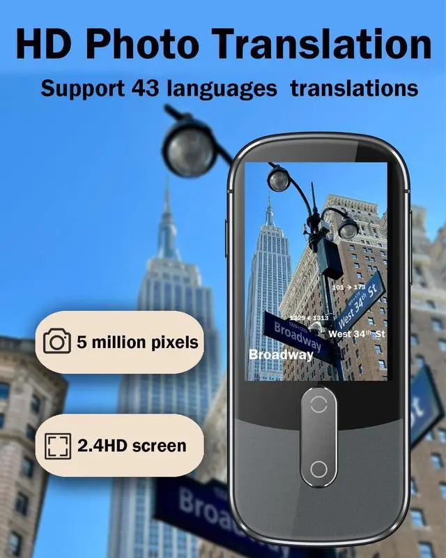 Alt view image 5 of 7 - Wooask Language Translator Device, AI Translator Device W09 No WiFi Needed, Two Way Real Time Translator with 144 Languages, Voice/Offline/Photo Translation for Travel, Business, Learning