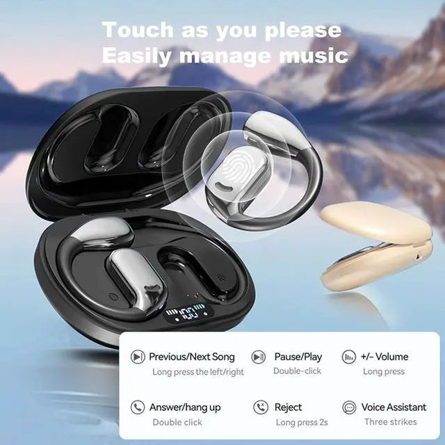 Alt view image 6 of 7 - AI Translation Earbuds Real Time, Wireless Earbuds,3-in-1 Language Translator Earbuds, Two-Way Open Ear Headphones, HD Sound,Noise Canceling Ear Buds Wireless Bluetooth Earbuds for Travel, Business