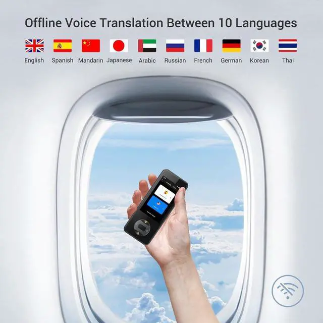 Alt view image 2 of 7 - Wooask W10 Offline Language Translator Device Accurate Online Offline Translation Instant Voice Translation in 144 Different Languages and Accents for Learning, Travel Business