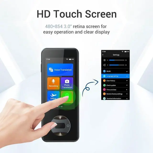 Alt view image 3 of 7 - Wooask W10 Offline Language Translator Device Accurate Online Offline Translation Instant Voice Translation in 144 Different Languages and Accents for Learning, Travel Business