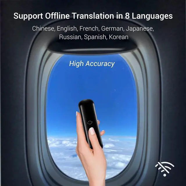 Alt view image 2 of 7 - Wooask G5 Pro Offline Language Translator Device | 138 Languages | Accurate Online and Offline Two Way AI Voice Translation for Travel Business Black