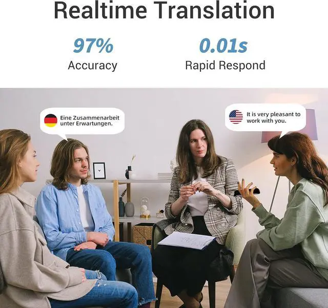 Alt view image 6 of 7 - Wooask G5 Pro Offline Language Translator Device | 138 Languages | Accurate Online and Offline Two Way AI Voice Translation for Travel Business Black