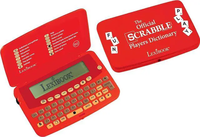 Alt view image 3 of 5 - Lexibook The official Scrabble Players Dictionary, practical, small and weightless format, Built-in jog dial on the left side, Optimize your score, Batterie, Red, SCF-428AUS