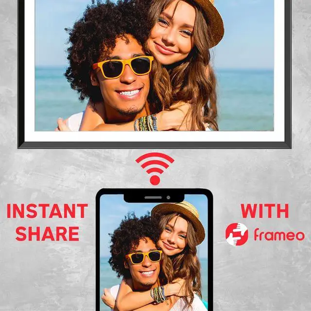 Alt view image 2 of 7 - AGFA Photo Connected Digital Photo Frame Realiview APF1560 Wi-Fi 15.6" LCD - Display Photos/Videos, Clock, Weather, Auto Rotation, 32GB Memory, FRAMEO iOS/Android App Included - Black
