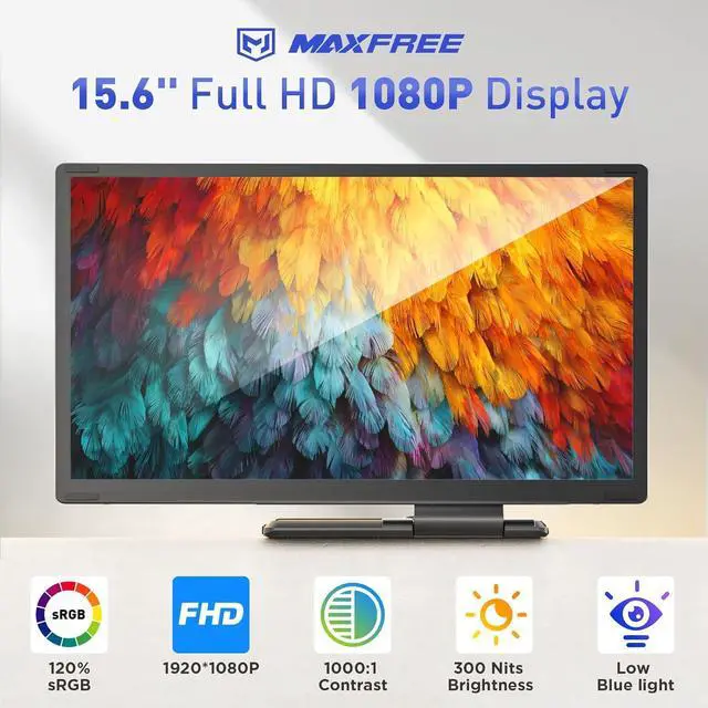 Alt view image 2 of 7 - Maxfree Laptop Screen Extender, 15.6'' 1080P Laptop Monitor Extender, 11 Display Modes, Plug & Play, Detachable Screen Triple Monitor for Laptop 13"-17.3", Compatible with Mac/Windows/Android/Switch