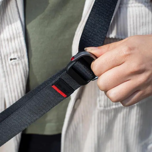 Alt view image 5 of 6 - Peak Design Slide Lite Camera Strap, Black, Configurable as a Sling, Neck or Shoulder Strap, Quick Release and Connection, Smooth and Grippy Side, Camera Straps for Photographers, 200 lb Capacity