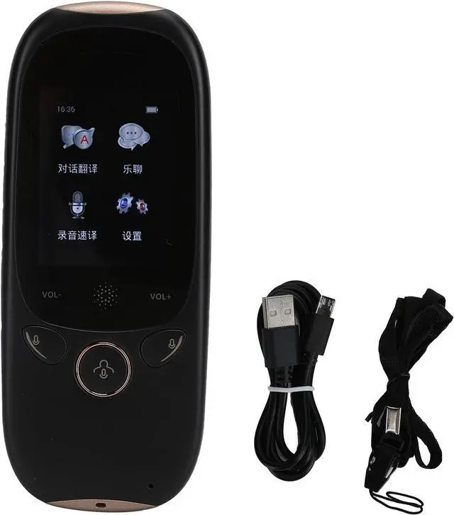 Alt view image 6 of 7 - K1 Smart Voice Translator 45 Languages 2.0 Inch Touch Screen Translation Machine 4.0BT WiFi Long Battery Life Mini (Black)