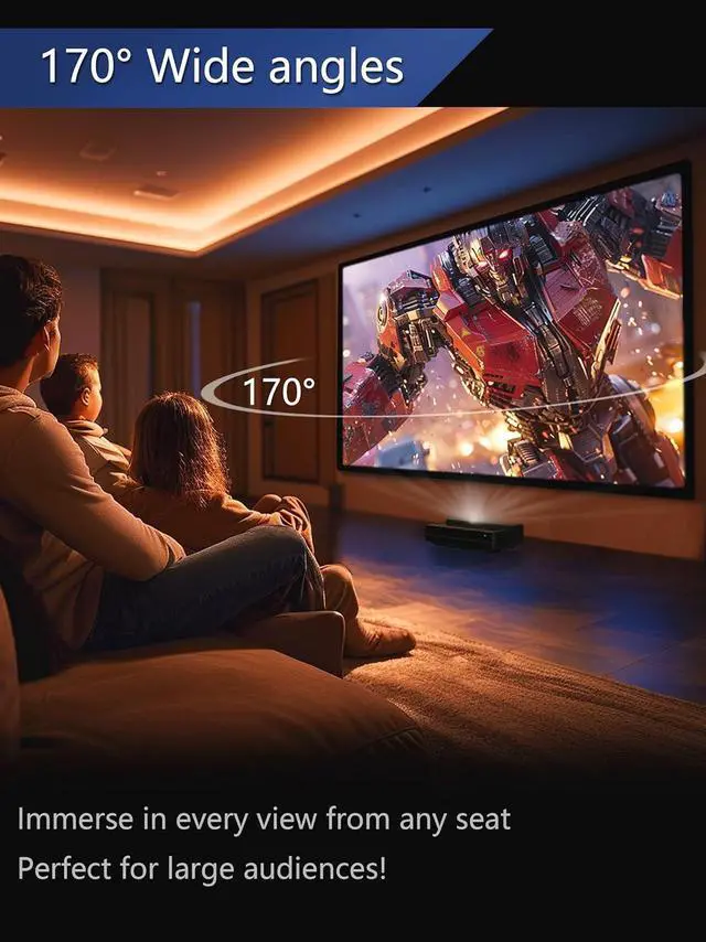 Alt view image 2 of 7 - 120 inch Projector Screen, 2.0 High Gain 16:9 8K 4K Ultra HD 3D Fixed Frame Projector Screen for Indoor Movie Video Home Theater Cinema Office Bedroom (120Inch HD Screen)