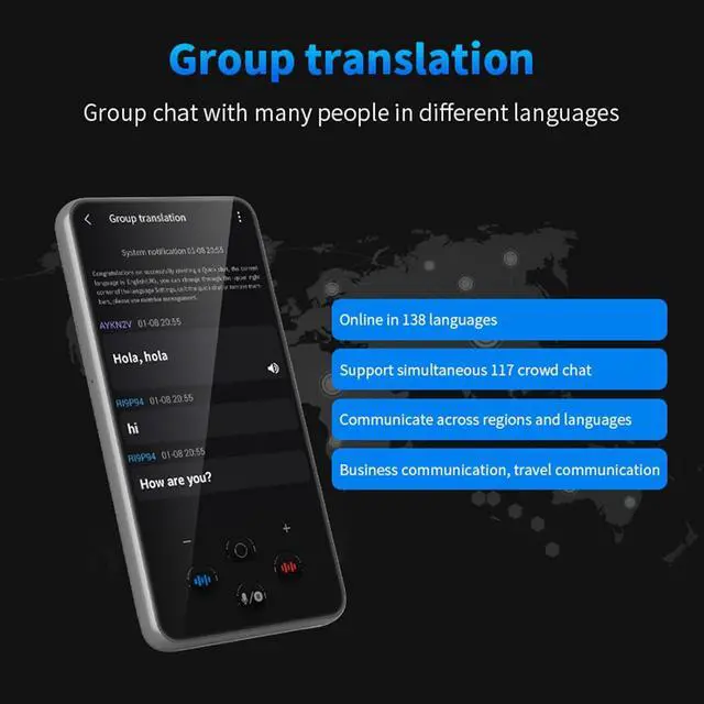 Alt view image 5 of 7 - Language Translator Device with 138 Online Translation, Dual Mic Offline Smart Voice for Work and Study, Touch Screen, Photo Translation, Real-Time Interpretation