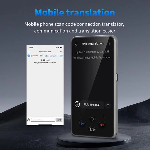 Alt view image 2 of 7 - Language Translator Device with 138 Online Translation, Dual Mic Offline Smart Voice for Work and Study, Touch Screen, Photo Translation, Real-Time Interpretation