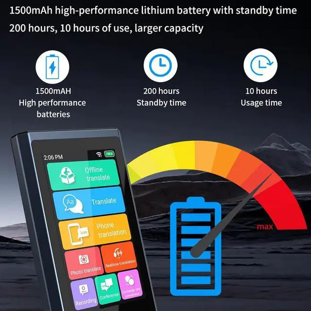 Alt view image 3 of 7 - Translator Device, Smart Voice Translator Language Translator Device Translation Device with 3 Inch Touchscreen 138 Languages Online 15 Languages Offline 2 Way Real Time