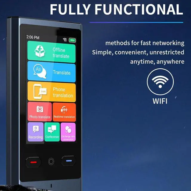 Alt view image 4 of 7 - Translator Device, Smart Voice Translator Language Translator Device Translation Device with 3 Inch Touchscreen 138 Languages Online 15 Languages Offline 2 Way Real Time