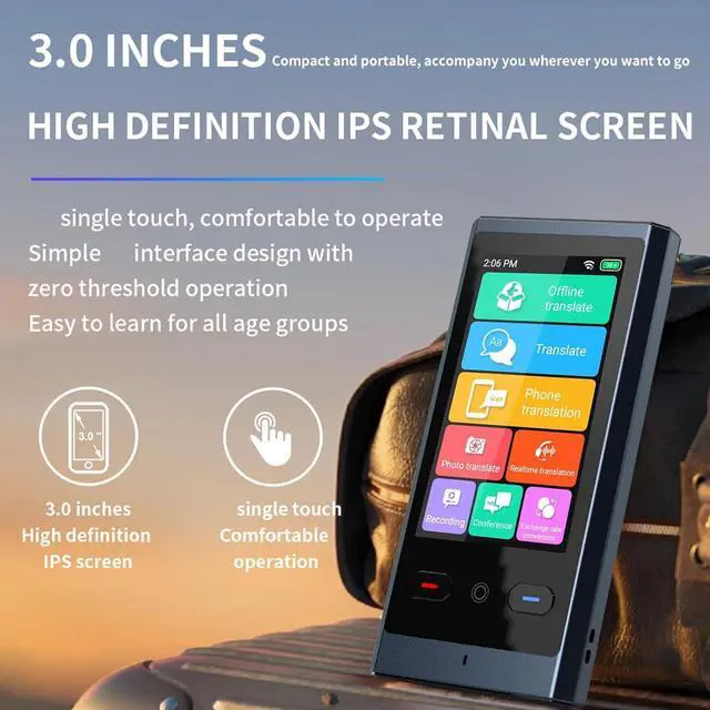 Alt view image 6 of 7 - Translator Device, Smart Voice Translator Language Translator Device Translation Device with 3 Inch Touchscreen 138 Languages Online 15 Languages Offline 2 Way Real Time