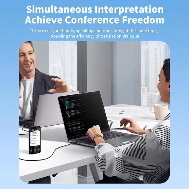 Alt view image 5 of 7 - Docooler Language Translator Device, 3.4" IPS Screen Instant Translation Machine, Two Way Language Translator with 139 Languages, Real-Time Translator Device,Online/Offline/AI/Voice/Photo Translation