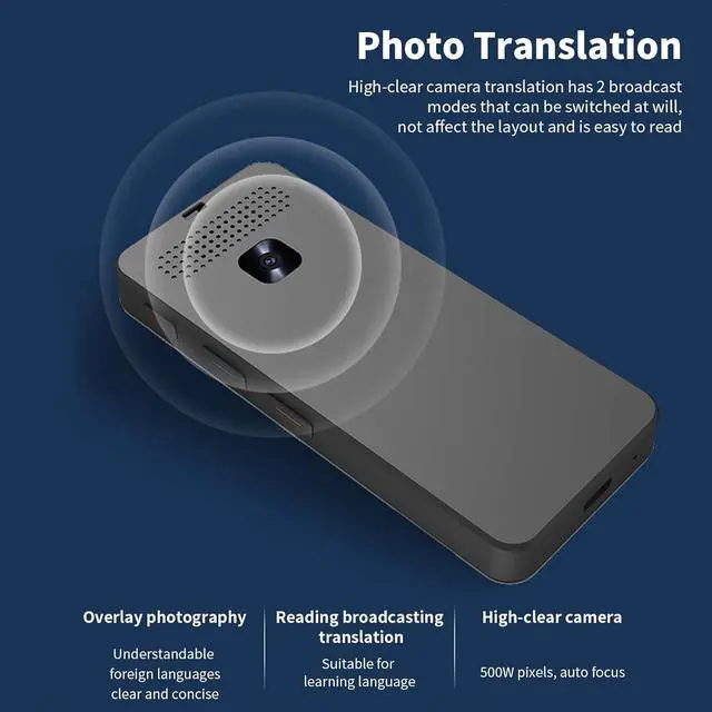 Alt view image 7 of 7 - Docooler Language Translator Device, 3.4" IPS Screen Instant Translation Machine, Two Way Language Translator with 139 Languages, Real-Time Translator Device,Online/Offline/AI/Voice/Photo Translation