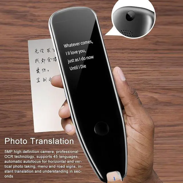 Alt view image 6 of 7 - Translator Pen 112 Languages 4 Inch HD Touchscreen WiFi Hotspot Offline Scanning Translation Device for Travelers Students Business Professionals Black