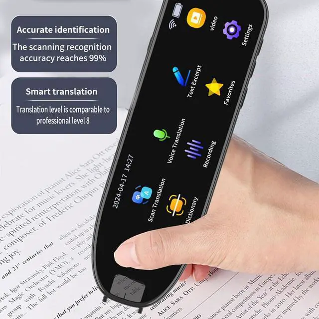 Alt view image 6 of 7 - Scan Translation Pen, OCR Digital Reading Pen Scan Reading Pen Offline Online Smart Reader Portable 2 Way Language Translator Device 5.0in Ultra Big Screen