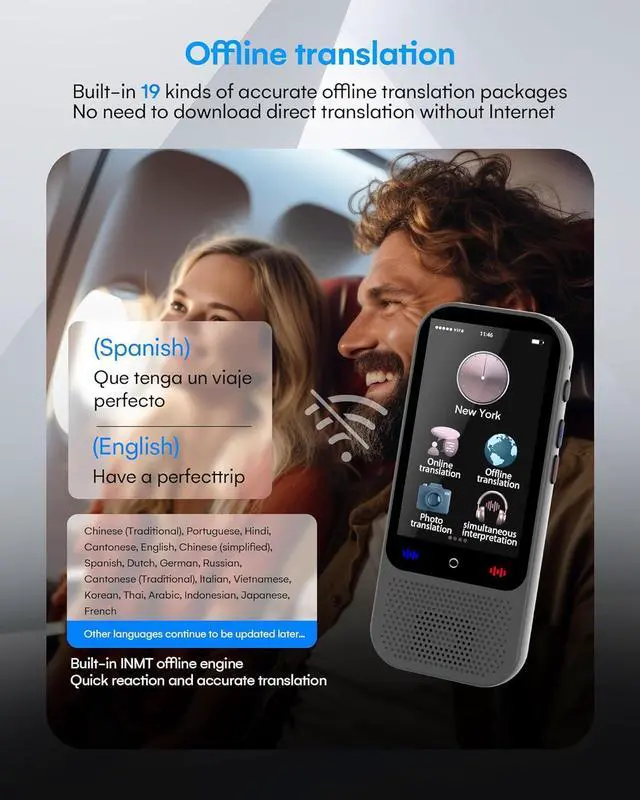 Alt view image 4 of 7 - Language Translator Device No WiFi Needed, Upgraded S80 Pro Ai ChatGpt PortableTranslator with 138 Languages, Real-Time Two-Way Voice Offline/Photo/Translation Device for Travel Business Learning